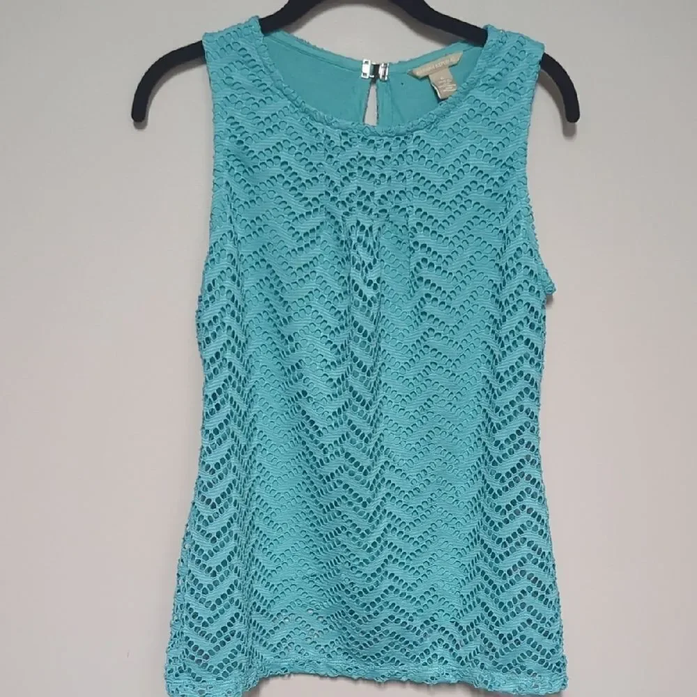 Banana Republic Blue Fitted Sleeveless Tank Top - Picture 1 of 6